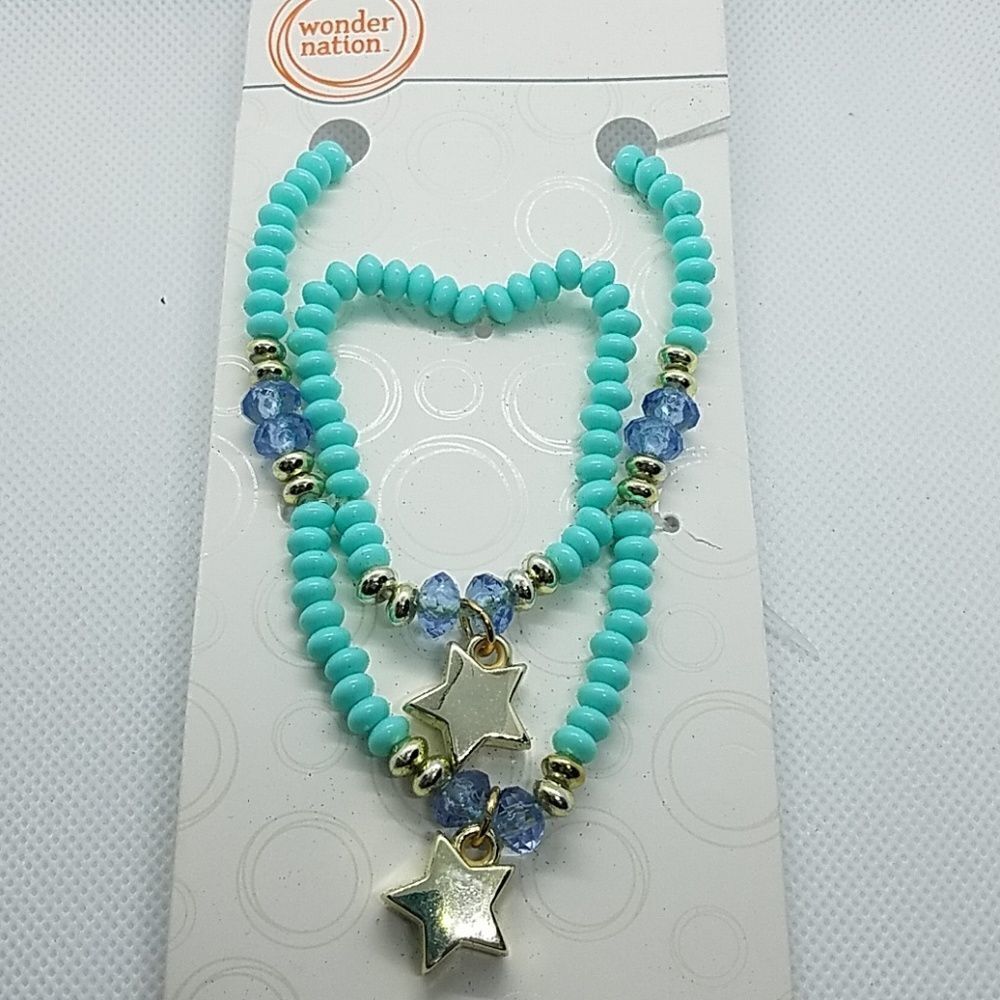 NWT Wonder Nation Blue & Gold Necklace & Bracelet